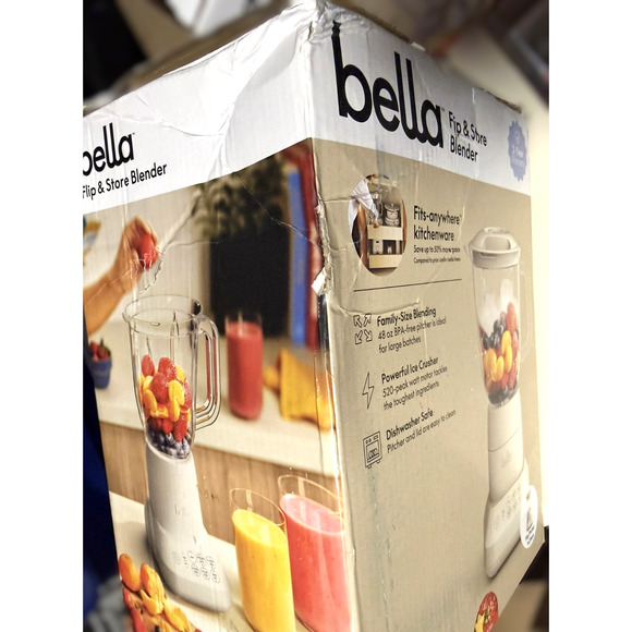 bella Flip & Store Blender 10-Speed 48oz 450 Watt Fit Anywhere in Oatmilk NEW - Picture 6 of 6
